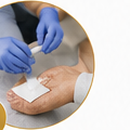 Clinical hands practicing dressing care